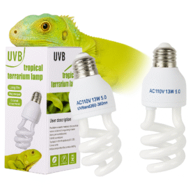 Accessoire terrariums – lampe UVB 5.0 / 10.0 pour reptiles 13W / 26W – chauffage et lumière pour tortues, lézards, serpents